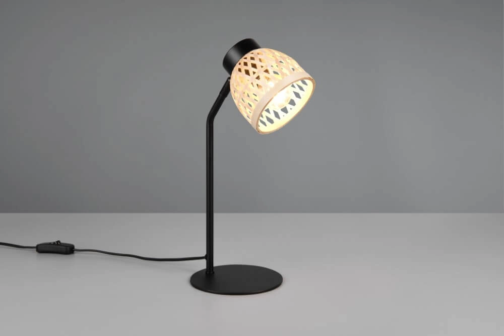 Zwarte tafellamp Laurent met crème kap Trio 4017807637571