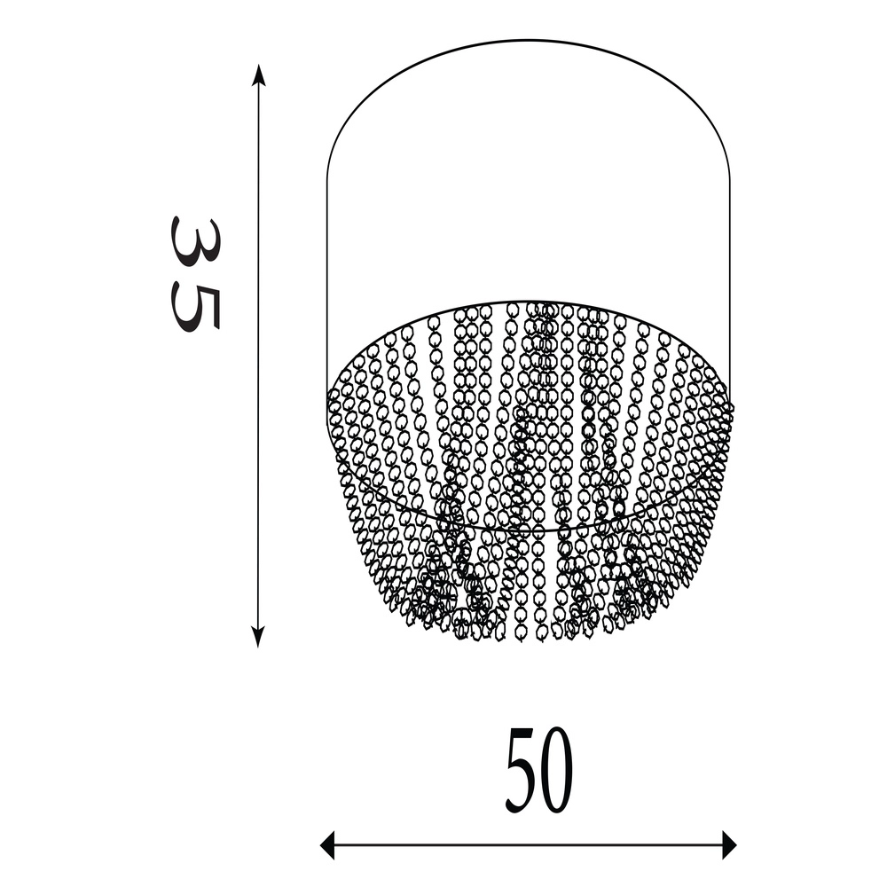 Plafondlamp Bellano chroom Ø 50cm Searchlight 5053423306858