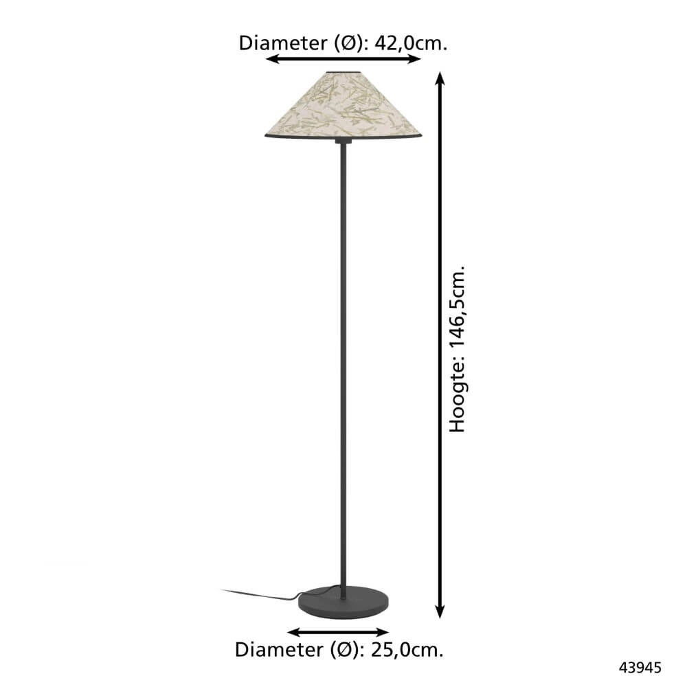 Natuurlijke vloerlamp Oxpark Ø 42cm Eglo 9002759439453
