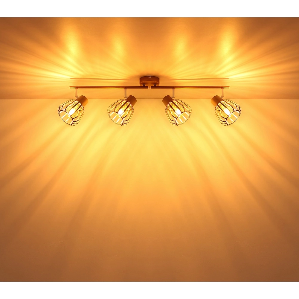 Plafondlamp Olin 4-lichts koffie bruin Globo 9007371592579