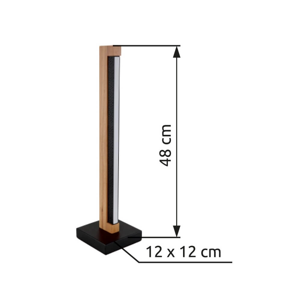 Design tafellamp Starla zwart met hout 48cm Globo 9007371459292