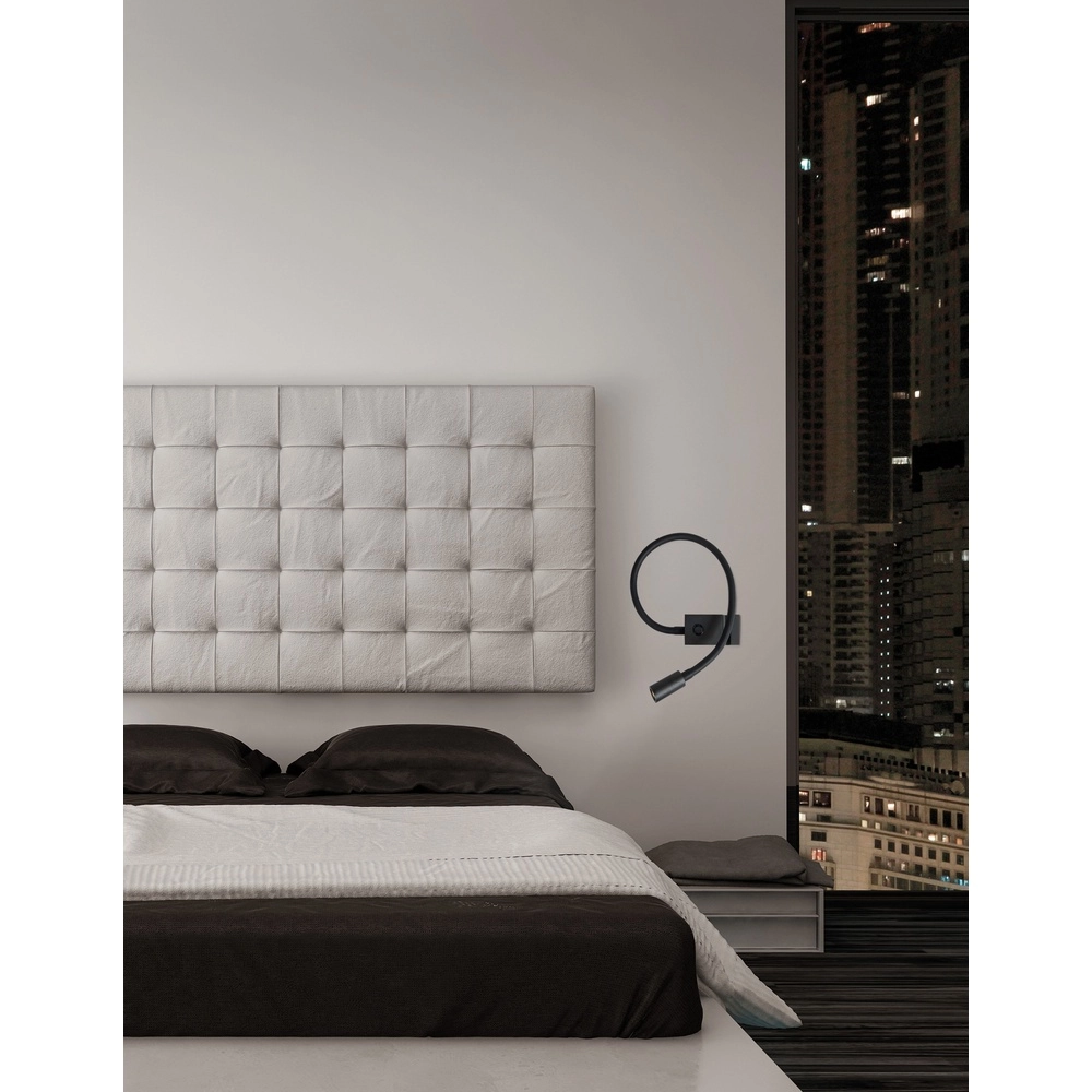 Bedlampje Geneva zwart Lyora 5212017411082