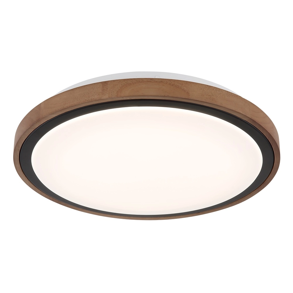 Plafondlamp Bruno Ø 36cm zwart met hout