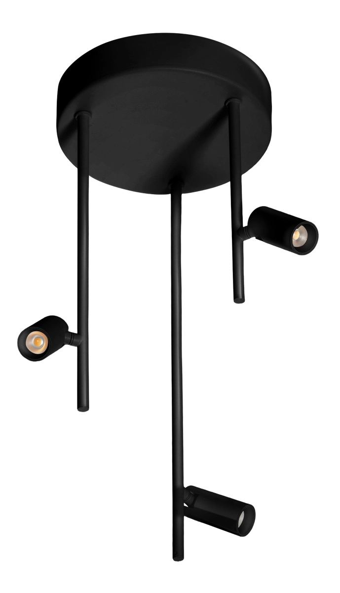 3-lichts plafondlamp Minora led - zwart