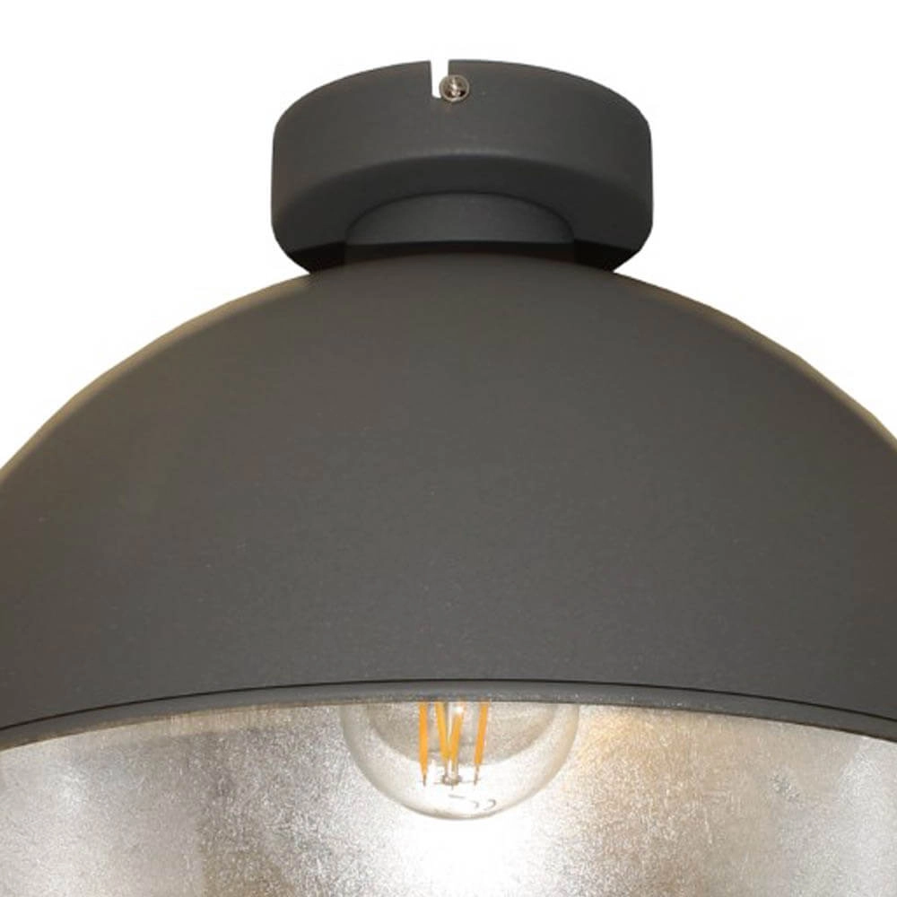 Landelijke plafondlamp Curve Ø 31cm grijs met zilver Artdelight 8719831735150