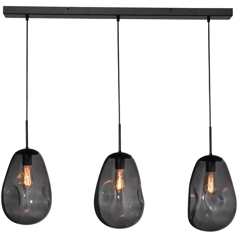 Glazen hanglamp Lava 3x smoke glas Ø 22,5cm Glazen hanglamp Lava 3x smoke glas Ø 22,5cm