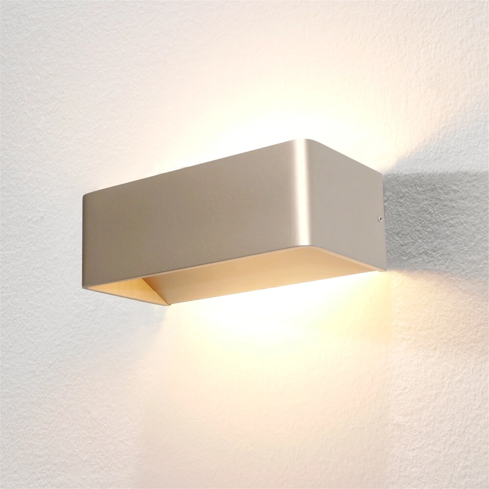 Design wandlamp Mainz rechthoek champagne Design wandlamp Mainz rechthoek champagne