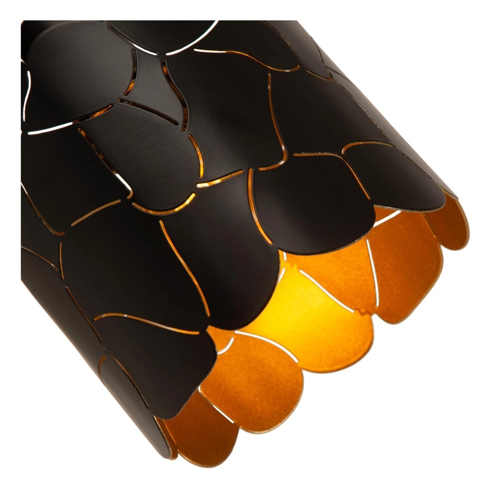Wandlamp Almelo zwart met gouden binnenkant Lucide 5411212211866