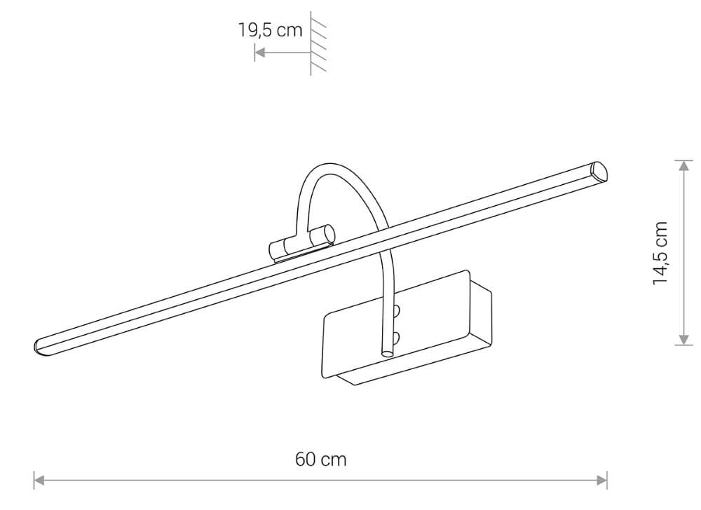 Klassieke schilderijlamp Giotto Led 60cm led Lyora 5903139817097
