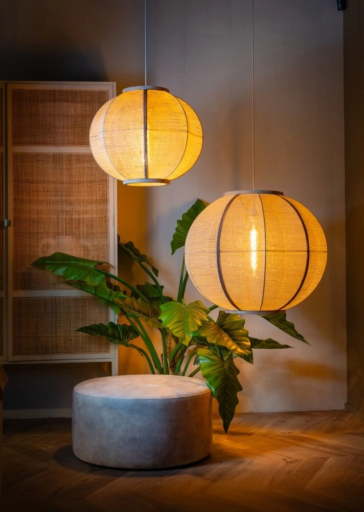 Japandi hanglamp Fabric zandkleurig Ø 68cm ETH 8720195309062