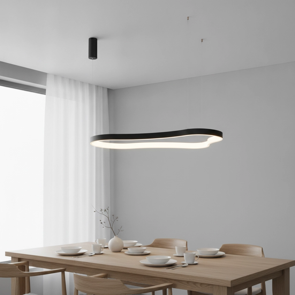 Natuurlijke vorm hanglamp Dussa zwart 120cm