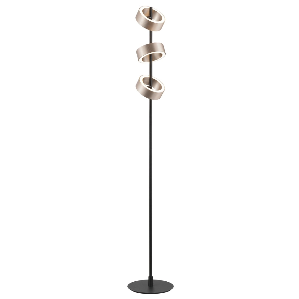 Design vloerlamp Axion zwart met bruin Brilliant 4004353477171
