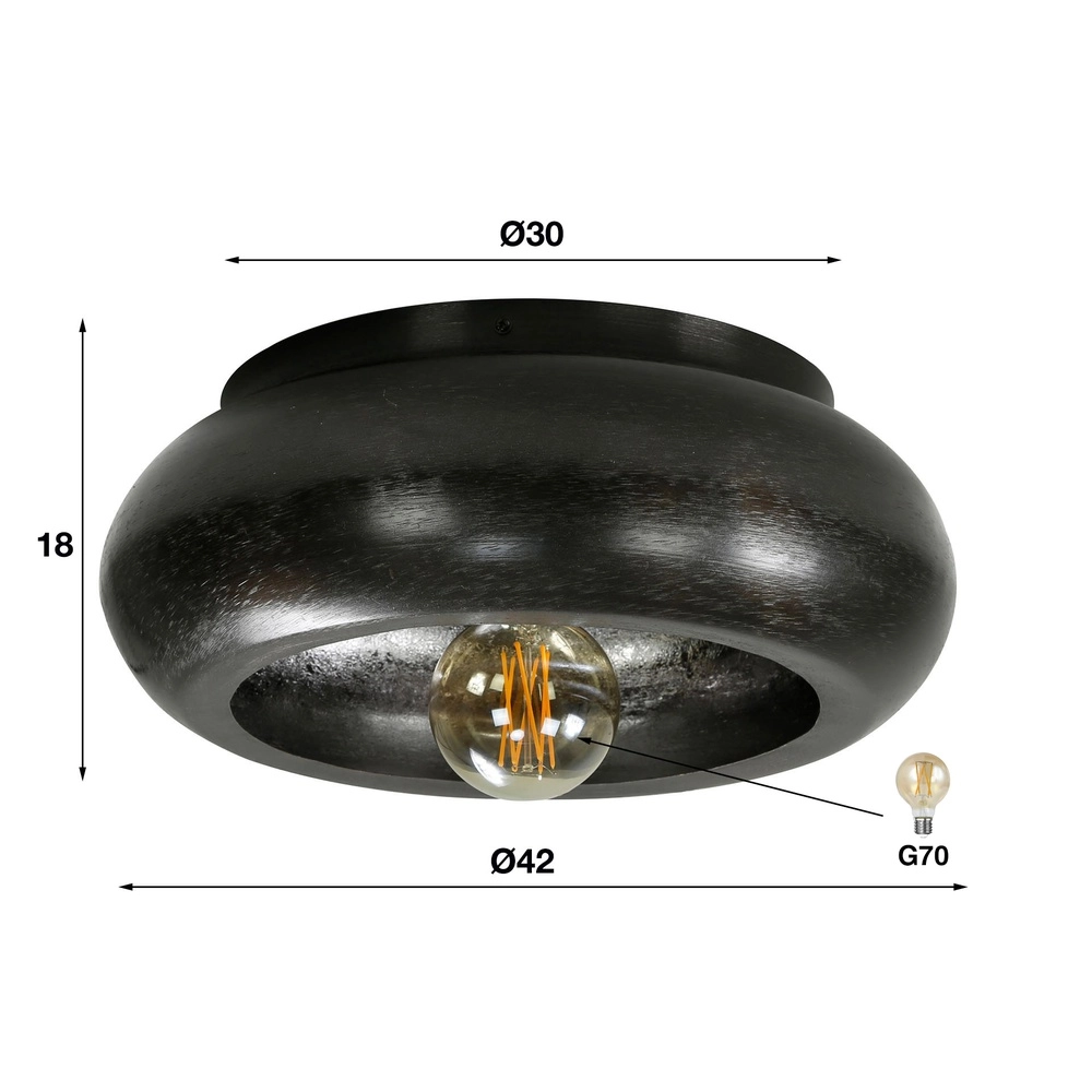 Industriële plafondlamp Sky Ø 42cm - E27 Lyora 8716803511262
