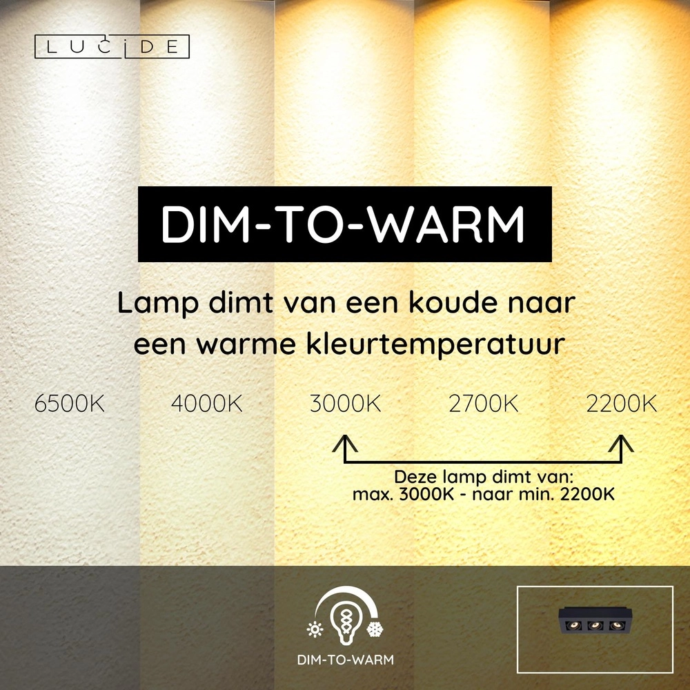 Plafondspot Xirax 3 x 5W zwart Lucide 5411212092328