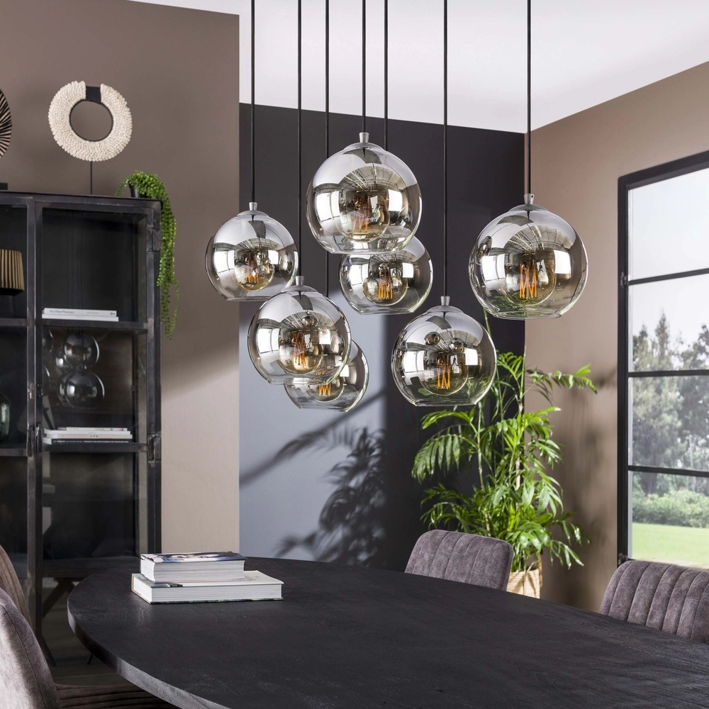 7L hanglamp Bubble met zilver fading glas Lyora 8716803511231