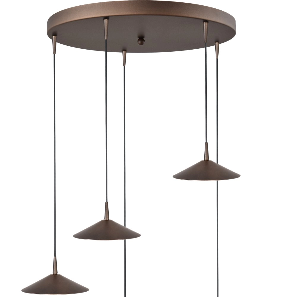 5-lichts hanglamp Ceppo cacao bruin Ø 18cm rond Masterlight 8718121358710