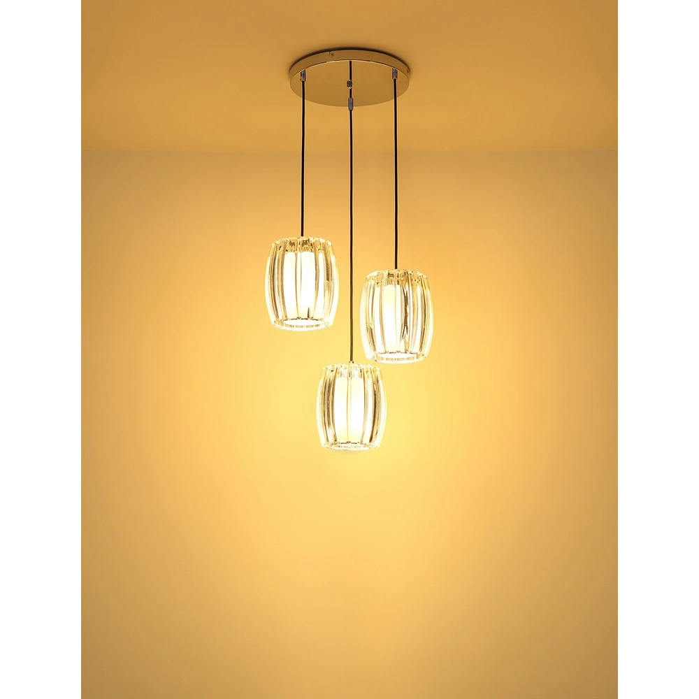 3-lichts hanglamp Maribel chroom rond Globo 9007371580101