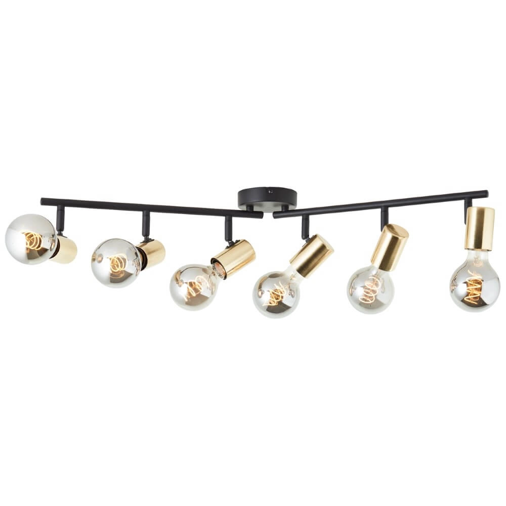 Zwart met gouden plafondlamp Kerry 6-lichts Brilliant 4004353409059