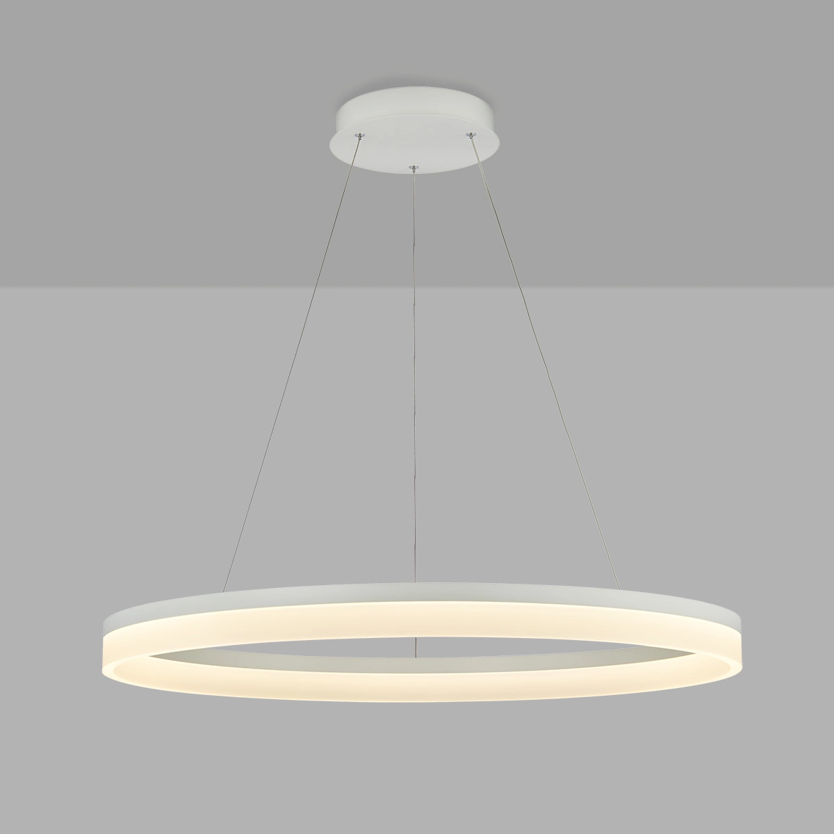 Strakke hanglamp Ara Ø 100cm wit