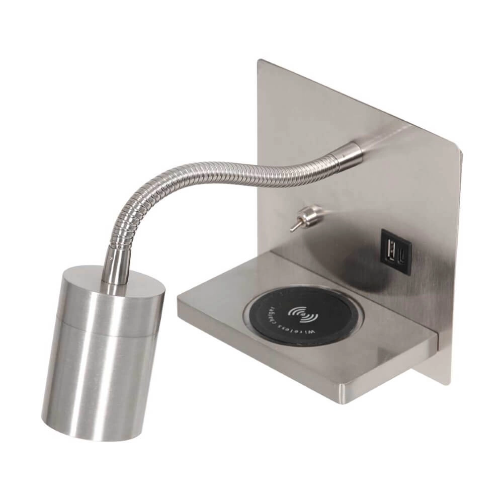 Bedlamp RVS Upround met oplader en usb Steinhauer 8712746170443