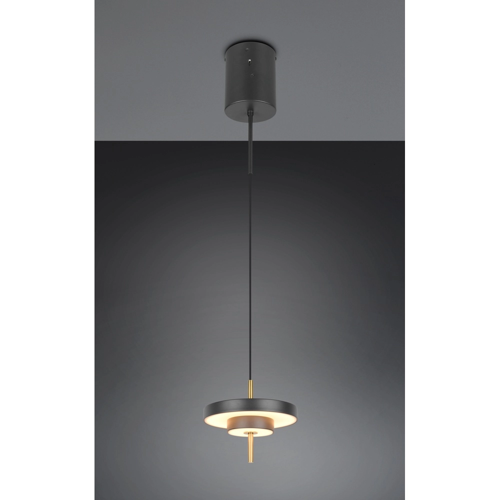 Design hanglamp Keaton zwart met goud Ø 20cm
