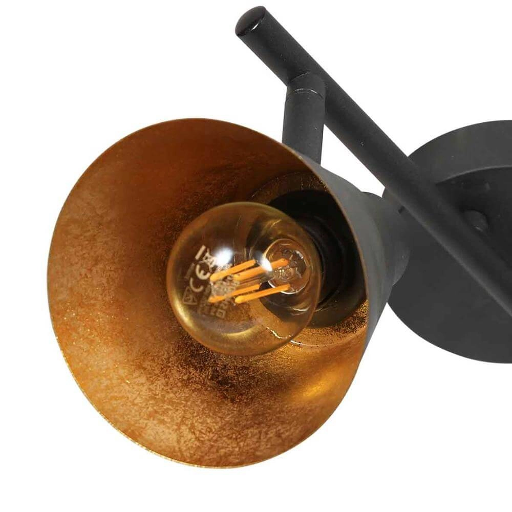 Plafondlamp Oeroe zwart met goud 2-lichts Steinhauer 8712746176339