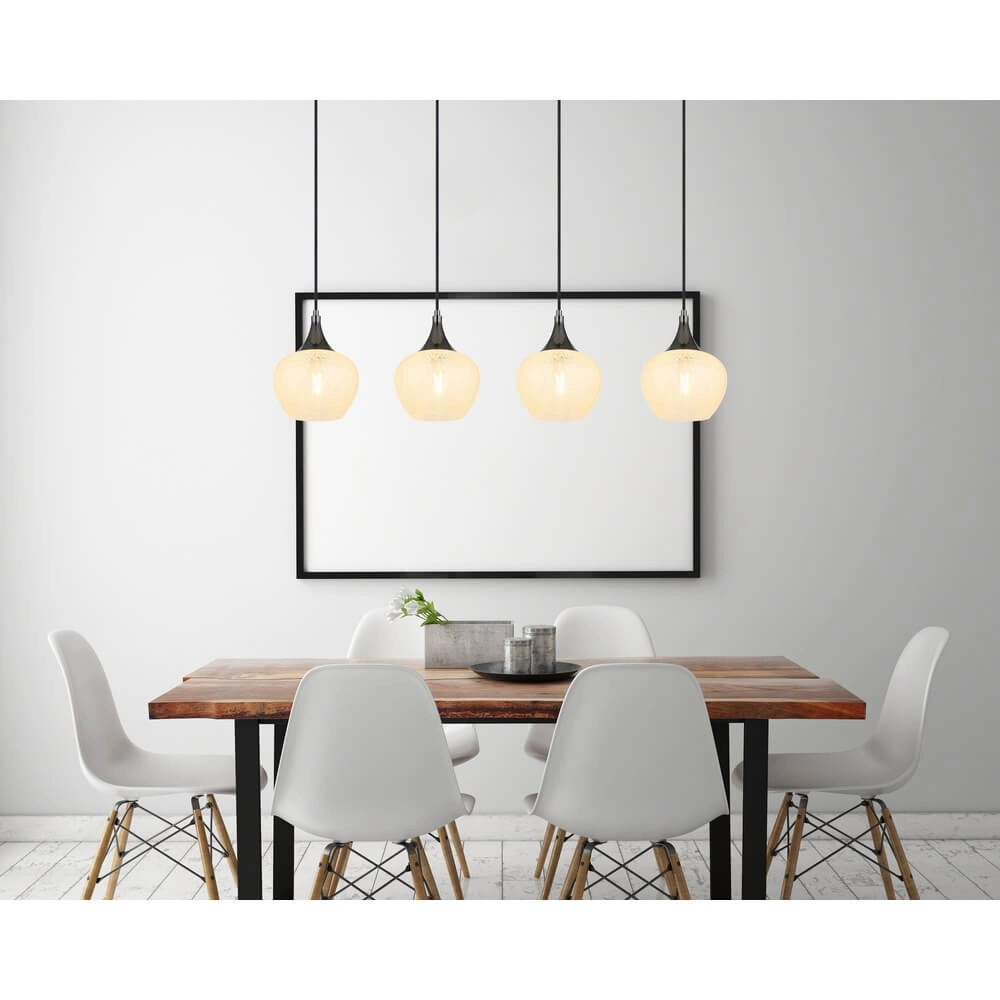 Antraciet hanglamp Maxy met wit glas 4-lichts Globo 9007371456178