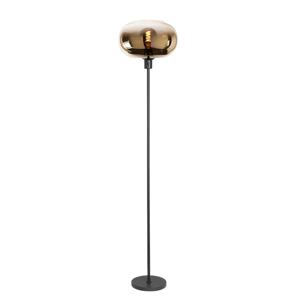 Vloerlamp Bellini zwart met goud glas Ø 31cm