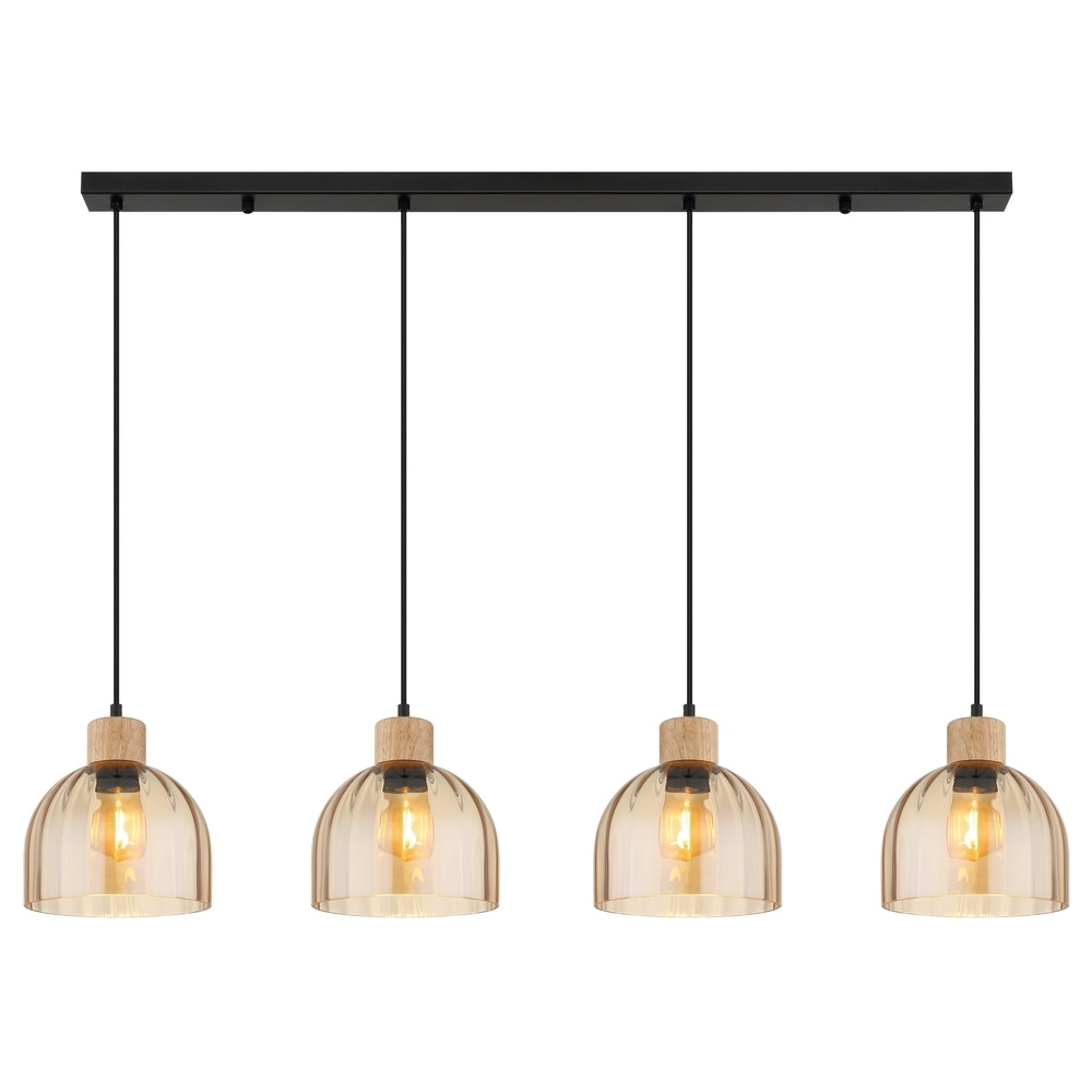 4-lichts hanglamp Swanson zwart Globo 9007371583652
