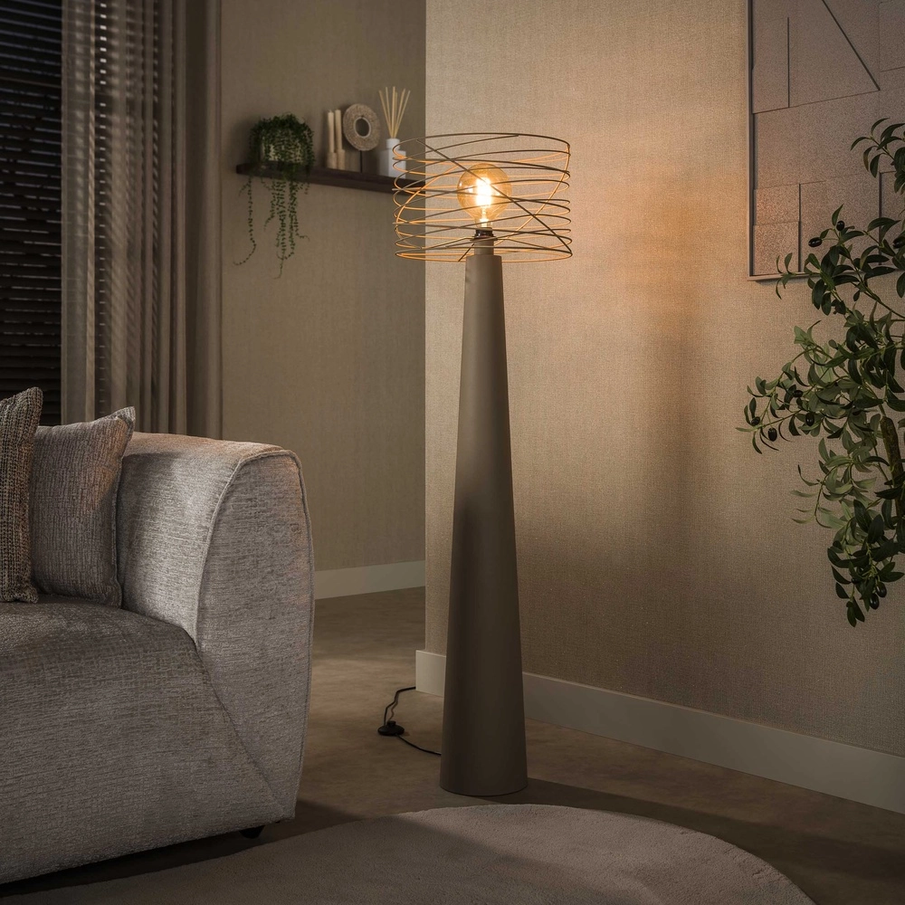 Zand vloerlamp Curl met draad kap