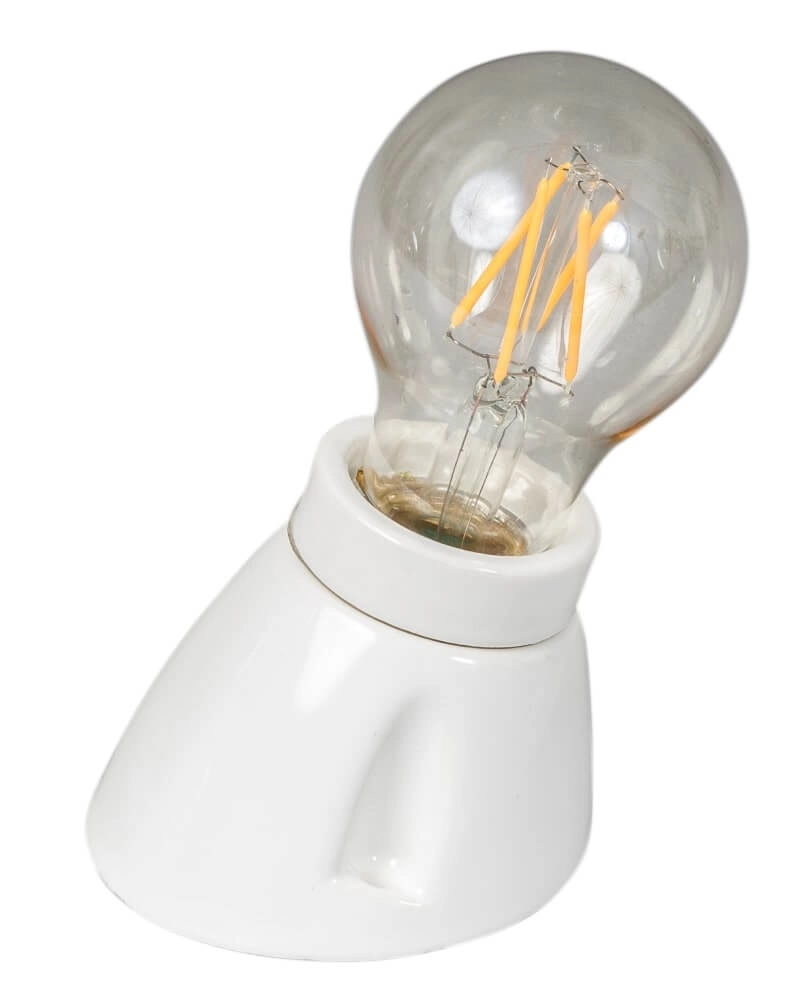 Porseleinen wandlamp Vintage Oblique wit