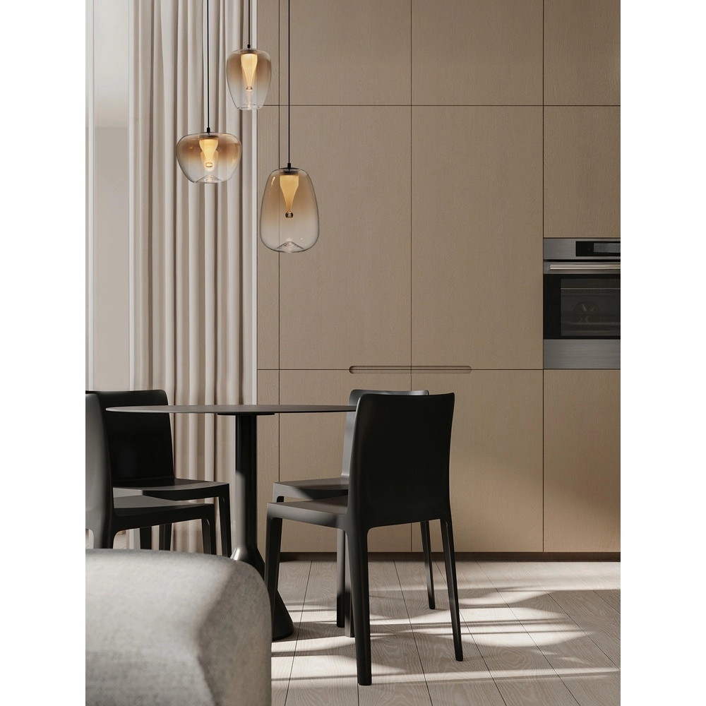 Design hanglamp Oblo 3-lichts amber glas Lyora 5212017474131