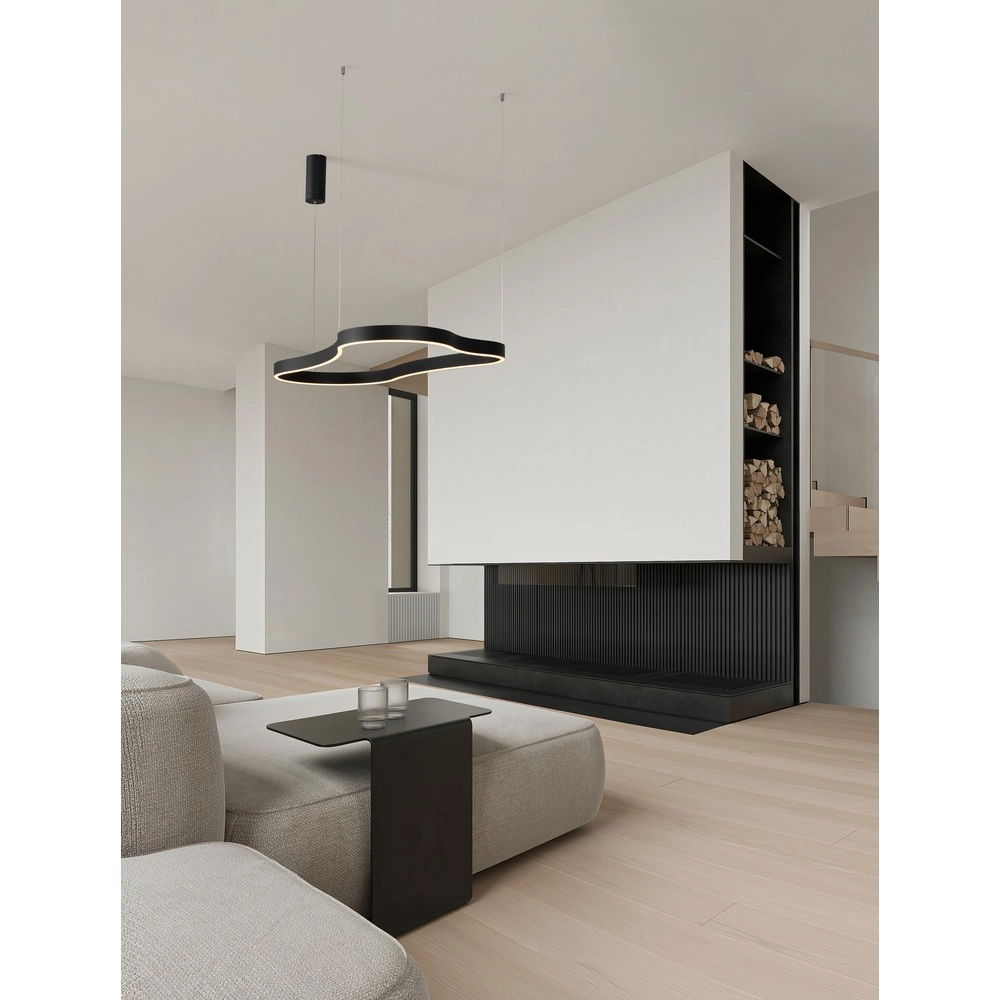 Natural shape pendant lamp Dussa black 120cm Lyora 5212017463074