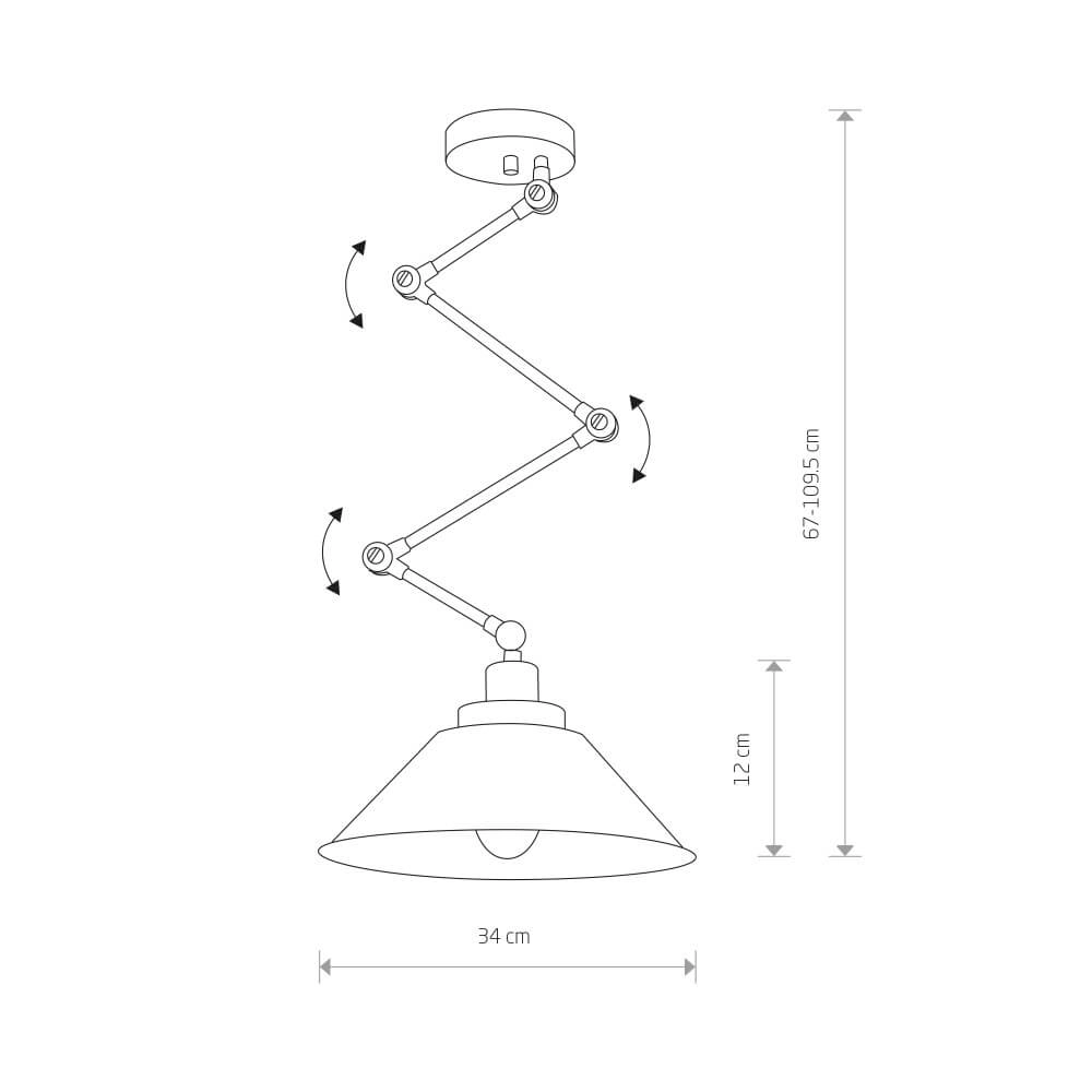 Verstelbare wandlamp Pantograph Lyora 5903139912693