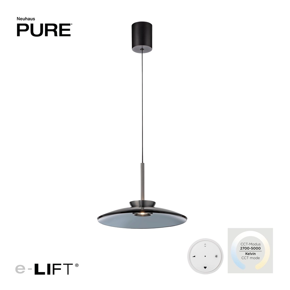 Hanglamp Ø 50cm Pure E-Moon met smoke glas Paul Neuhaus 4012248386361