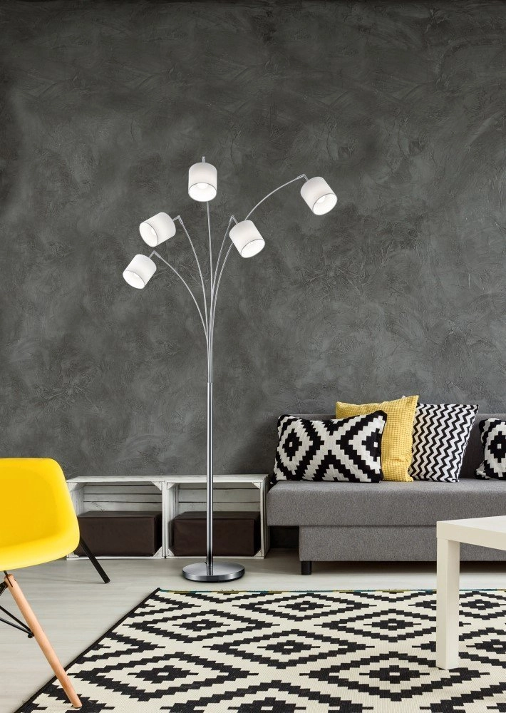 Design schemerlamp Tommy 5-lichts grijs Trio 4017807395143