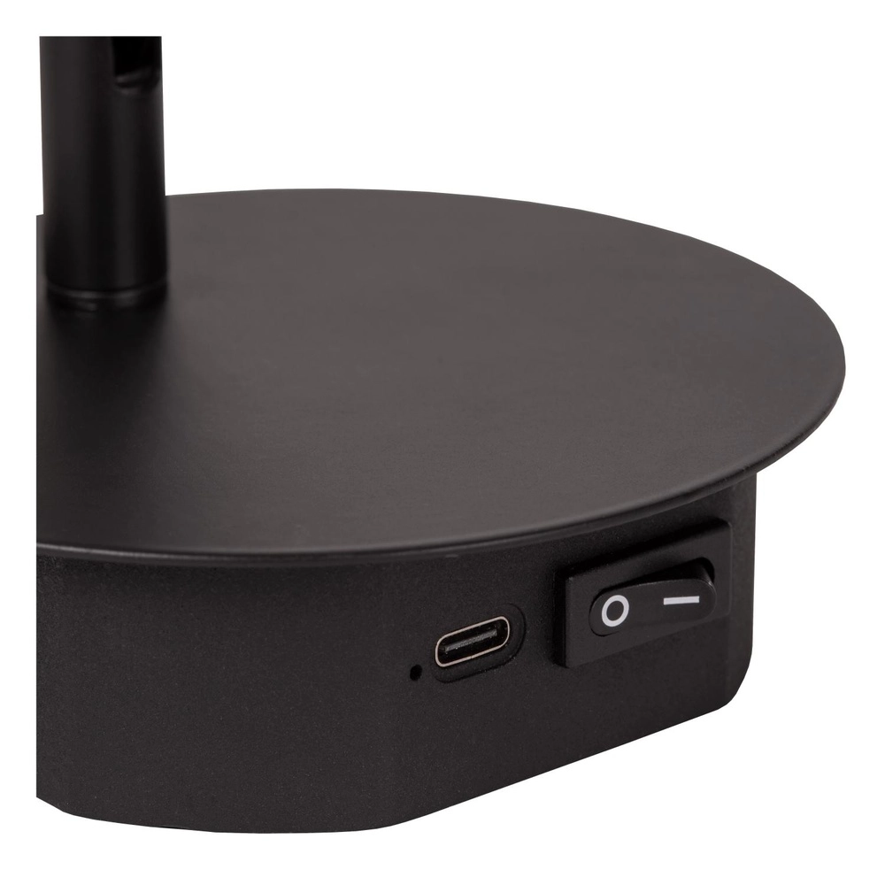 Magnetisch wandlampje Jolijn oplaadbaar zwart bedlampje Lucide 5411212771353