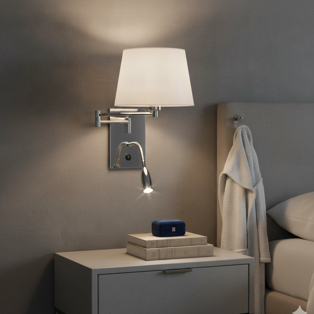 Wandlamp Cingo chroom met wit