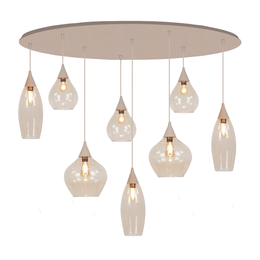 Hanglamp Cambio zand bruin 8-lichts