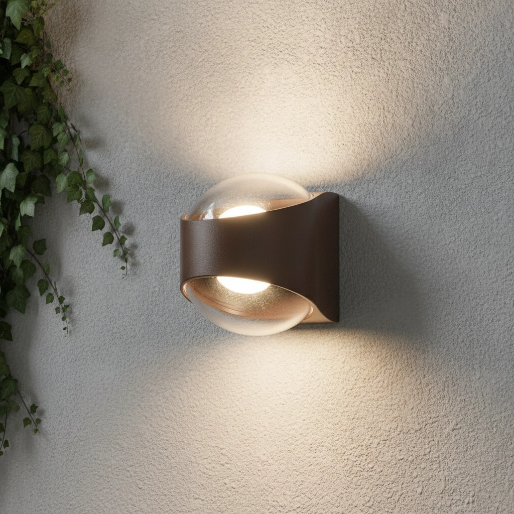 Moderne muurspot London roestbruin - 2x led