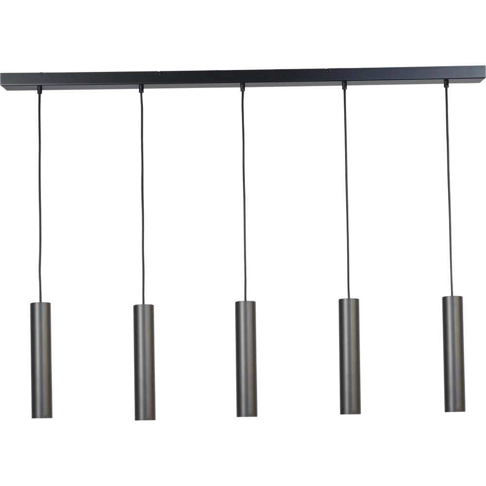 Eetkamer hanglamp Run 5 zwarte pendels
