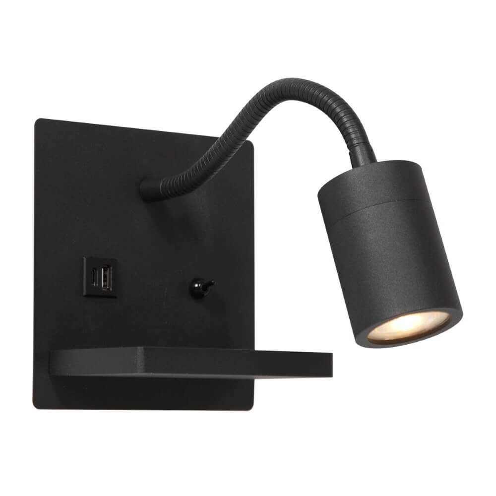 Bedlamp zwart Upround met oplader en usb Steinhauer 8712746170467