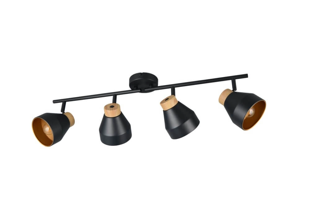 Design plafondlamp 4-lichts Valentin zwart Trio 4017807637434