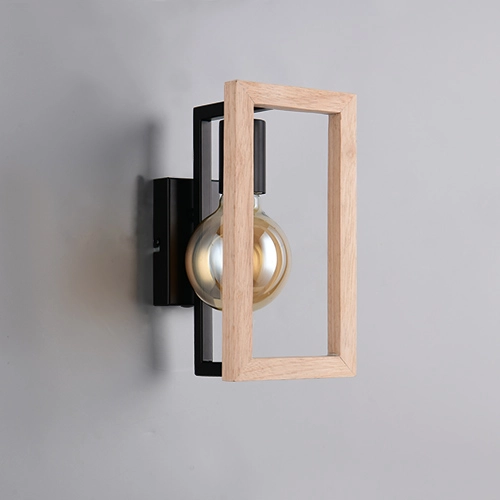 Design wandlamp Bano zwart met hout Trio 4017807670899