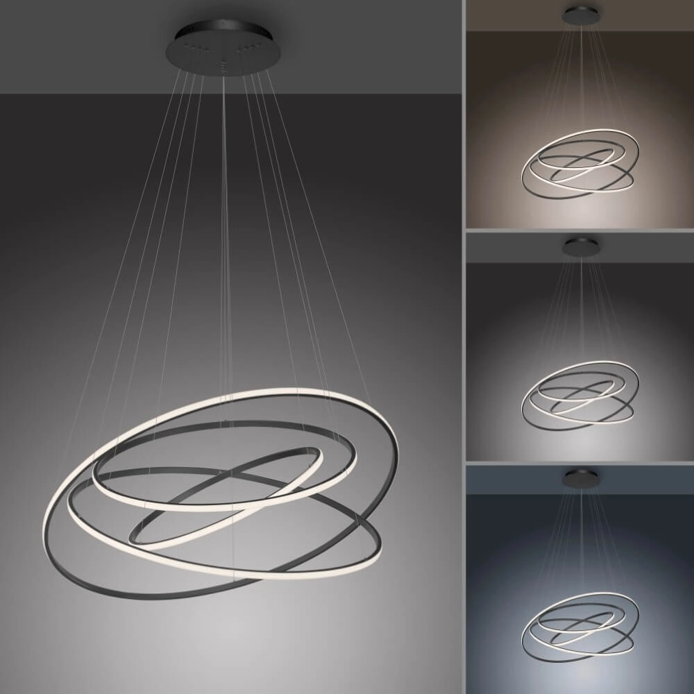 Moderne hanglamp Tessara antraciet Paul Neuhaus 4012248372654