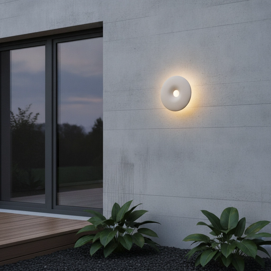 Unieke wandlamp Splash rond zand bruin
