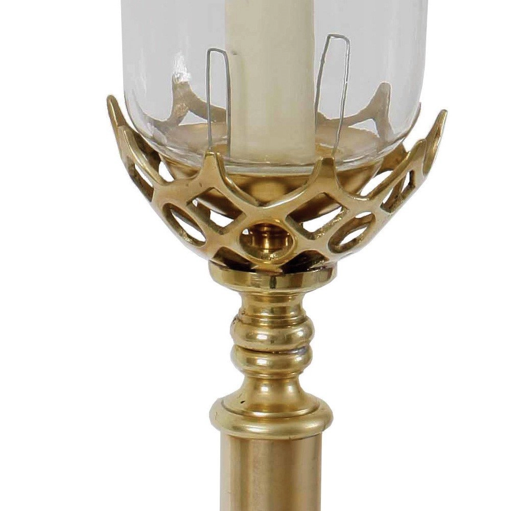 Antieke kandelaar Gothic antiek koper (ANT) Limehouse