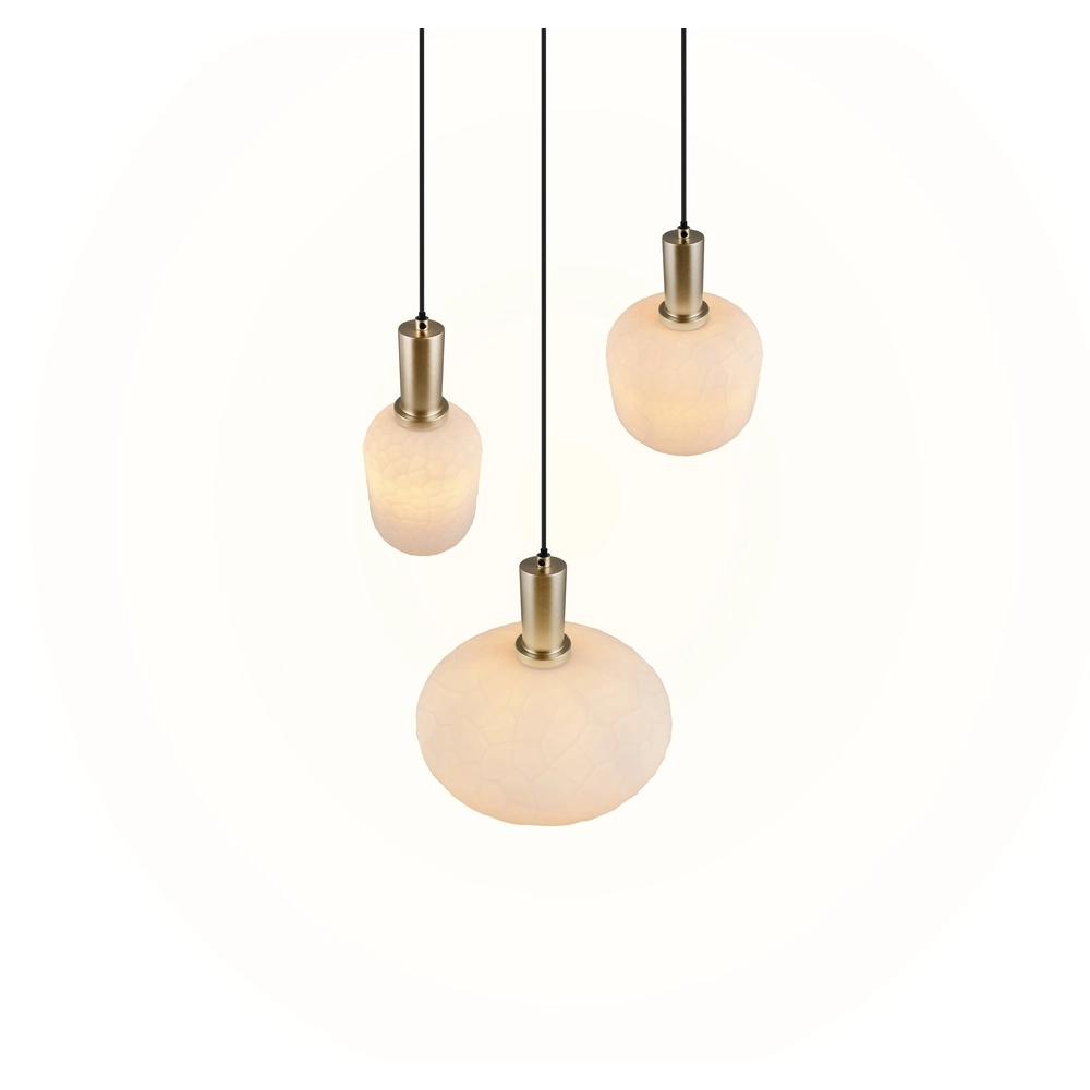 3-lichts hanglamp Emelie goud met wit glas Trio 4017807724318