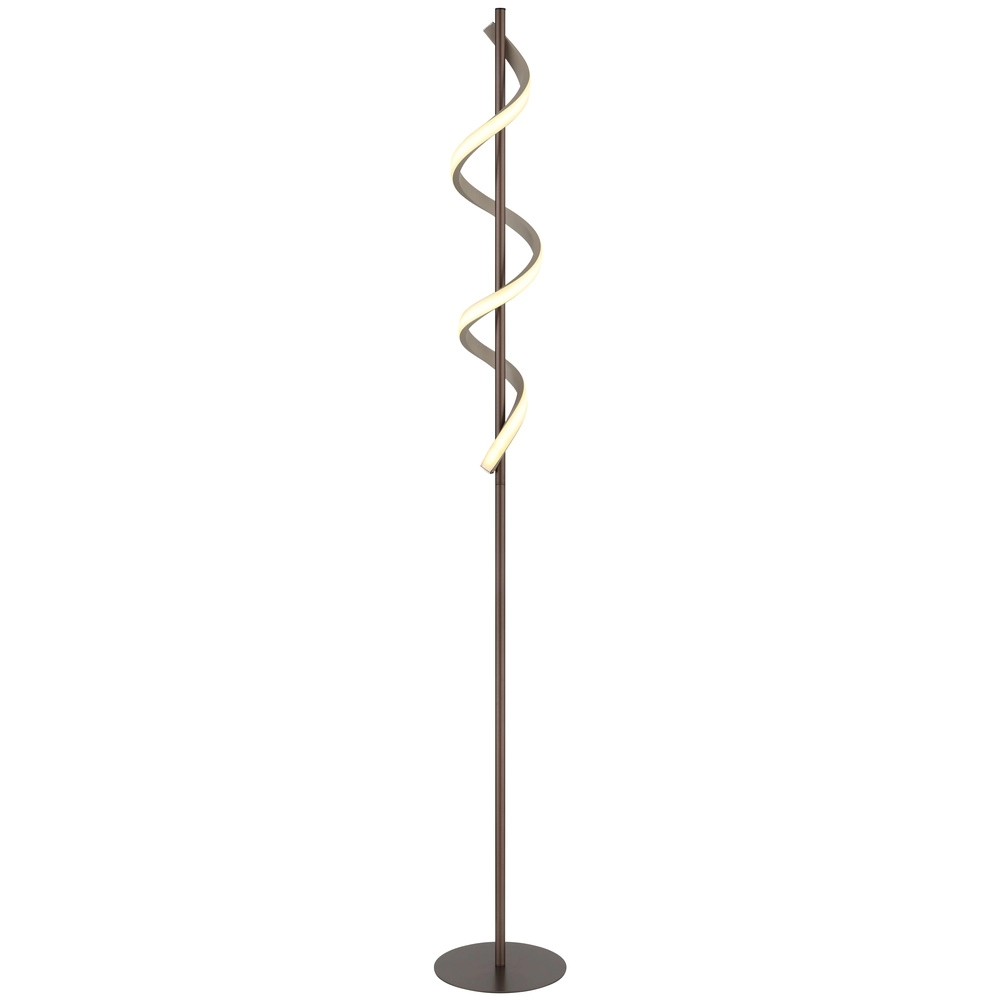 Vloerlamp Spiro brons met zand bruin