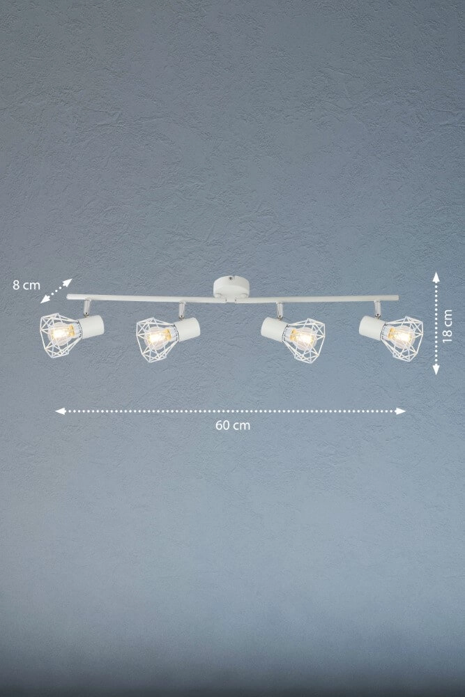 Witte opbouwspot Ran 4-lichts Fischer & Honsel 4001133203937
